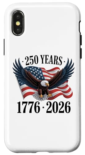 250 Anniversary USA 2026 Patriotic Eagle 250th 4th of July �X�}�z�P�[�X iPhone X/XS �p