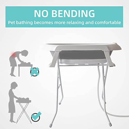 Nisorpa Estação de lavagem portátil para cães – Banheira dobrável para cães de 82 cm de altura para
