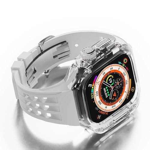 Kit modification Apple Watch Ultra 49mm coque transparente agate caoutchouc - 2