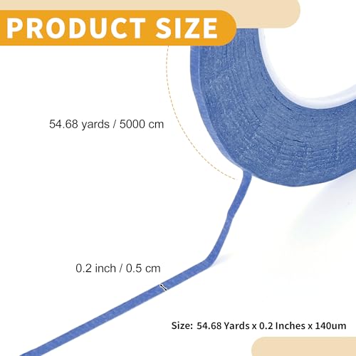 Image of 1 Pc Painters Tape Masking Master Tape Easy Removal Blue 5000x0.5x0.01cm / 54.68 Yards x 0.2 Inches x 140um