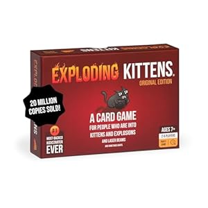 Exploding Kittens Original Edition - 2-5 Players - Ages 7+ - 15 Minutes to Play - High Stakes Card Game - Party Game, Family Game Night, Kid and Adult Card Game