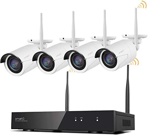 [Audio Video & Color Night Vision] xmartO 8CH 960p HD Expandable Wireless Security Camera System with 4X 960p HD WiFi Night Color Outdoor WiFi Cameras, Dream Liner WiFi Relay, Built-in Router, No HDD