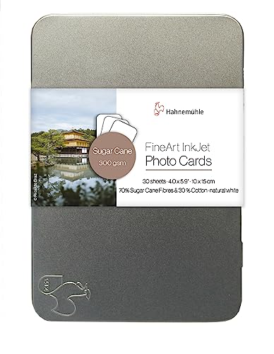 Sugar Cane 300 g/m², papel fotográfico texturizado, fosco, 10x15, estojo de metal c/ 30 fls