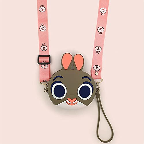 Wdl Silicone Monedero Monedero Púrpura Conejo Lindo Mensajero Bolsa De Datos Bolsa De Cable Bolsa De Teléfono Móvil Bolsa De Dibujos Animados Lindo Regalo Brown-H:10cm Cover