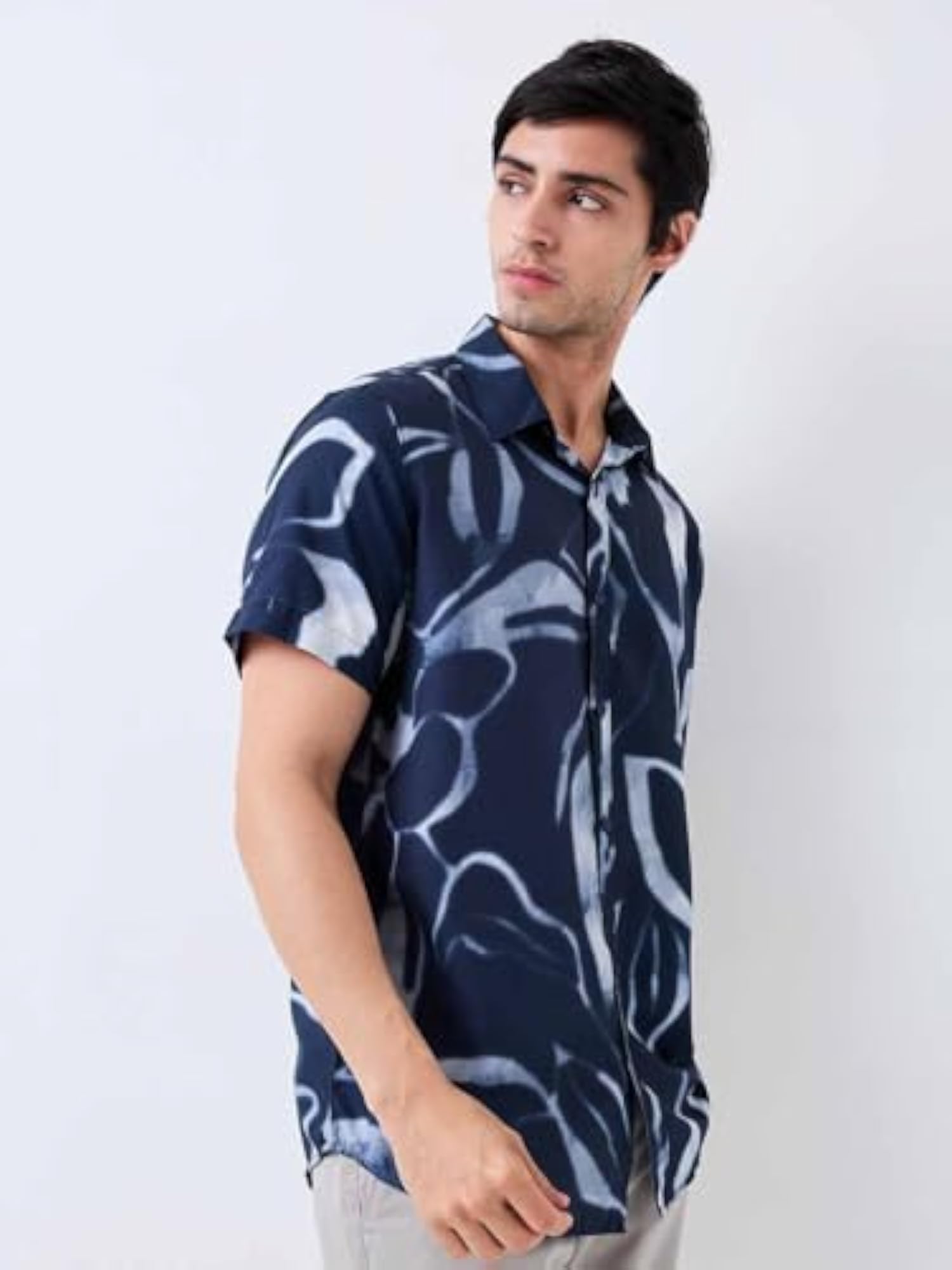 Sli Fit Printed Half Sleeve Casual Shirt