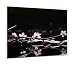 TMK - Copri piano cottura induzione 60x52 cm copertura per piano cottura in vetroceramica 1 pezzi universale per piastre di cottura paraspruzzi tagliere in vetro temprato come decorazione, nero fiori
