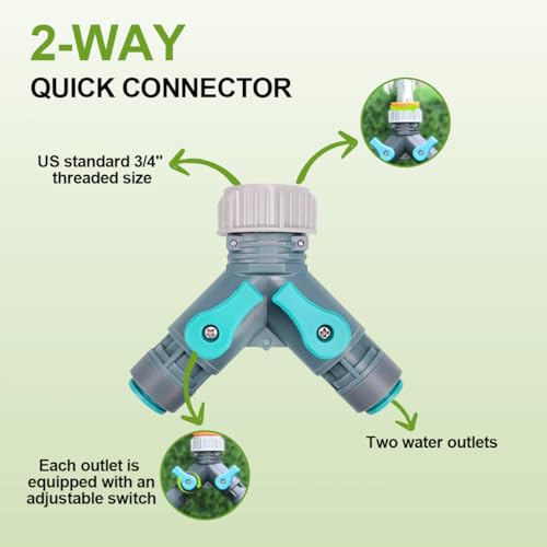 Drip Irrigation System 98ft, Fast Connect Automatic Irrigation Kit with 12mm, 6mm Blank Distribution Tubing and Accessories, DIY Garden Watering Equipment for Garden, Greenhouse, Flower Bed, Patio by RAIN SEER - Used condition - Image 7