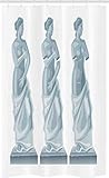 ABAKUHAUS Venus Schmaler Duschvorhang, Liebe Schönheit Göttin Venus, Badezimmer Deko Set aus Stoff mit Haken, 120 x 180 cm, Blau Grau & Weiß