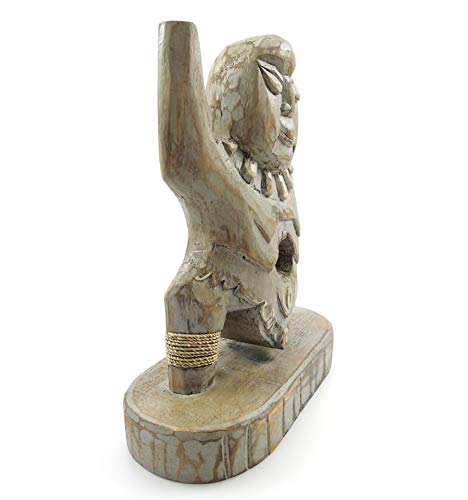 Totem statue trophée koh lanta en bois, déco style précolombien