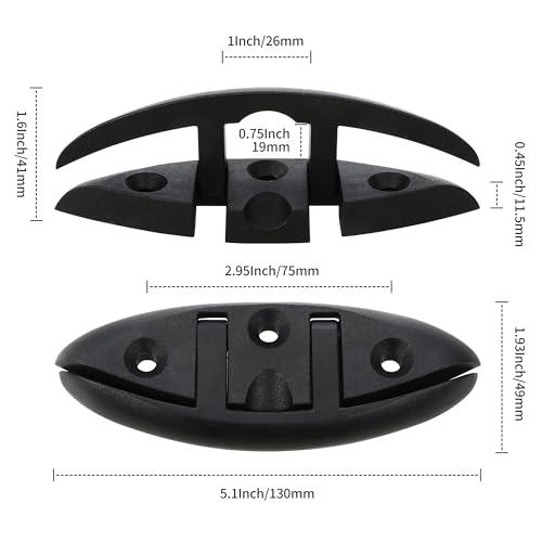 image for A.I.FORCE 2-Pack 5″ Marine Grade Folding Boat Cleats – Flip-Up Doc
