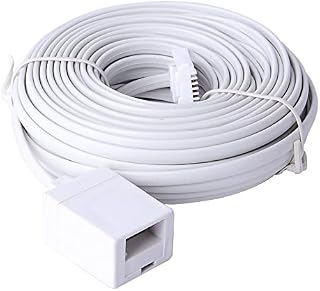 BT Telephone Extension Cable10M, White BT Male to Female Extension Cable 6-Pin Straight Through Telephone Extension Cable for BT UK Landline Phone Cord Home & Office Fax Modem Extender 6 Wire (10M)