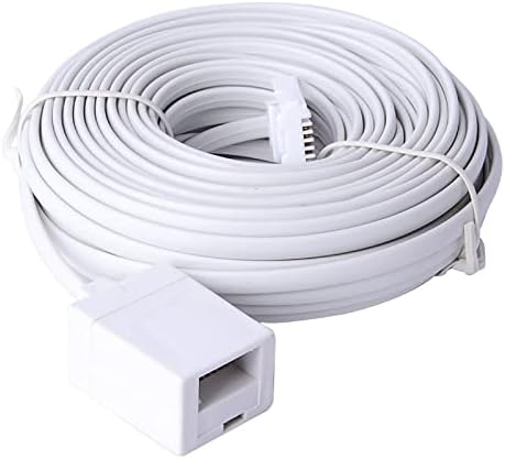 BT Telephone Extension Cable10M, White BT Male to Female Extension Cable 6-Pin Straight Through Telephone Extension Cable for BT UK Landline Phone Cord Home & Office Fax Modem Extender 6 Wire (10M)
