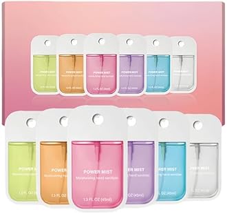 6 Pcs Hand Sanitizer Spray, Portable Power Mist Hydrating Hand Sanitizers Spray for Adults and Kids, 7.8 FL. OZ. Travel Size, 5 Scents