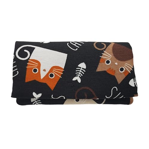 Plan B, Pitillera Tabaco de Liar, Yolo 02, 16 x 8,50 cm, 50 g, con Bolsa Interior de Goma EVA, Gatos en Fondo Oscuro, Mujer, de Tela (Cats)