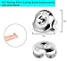 DELECOE 6 Pairs 925 Sterling Silver Hypoallergenic Earring Backs Replacements, 18K White Gold Plated Secure Push Earring Backs for Studs, 5mm