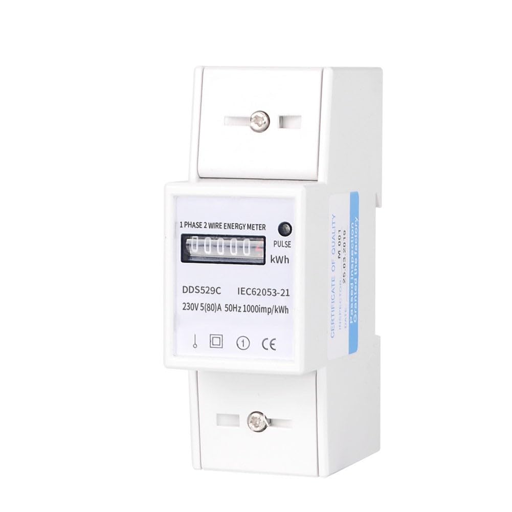 Mechaniczny analogowy licznik energii, jednofazowy, prąd zmienny 230 V, 80 A, do pomiaru zużycia energii