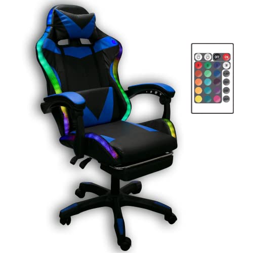 Silla gamer con luz LED, silla de juegos de computadora con...