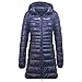 Veste Doudoune Longue Legere Femme Doudoune Légère Femme Long Capuche Fine Hiver Puffer Jacket Blouson Matelassé Femme Grande Taille Parka Doudoune Duvet Plume Ultralight Femme Imperméable Marine 6XL
