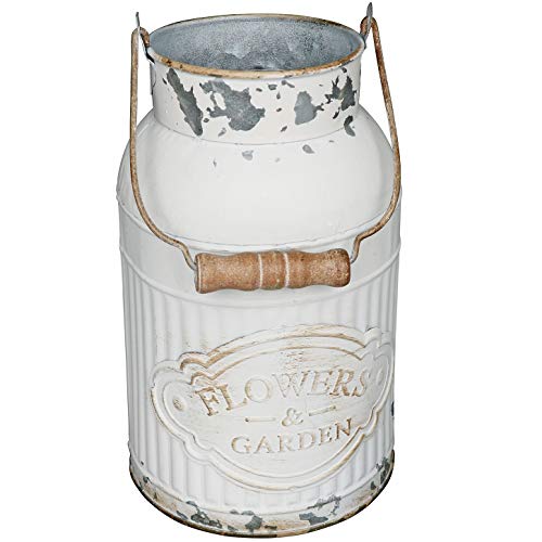 Vancore Shabby Chic Metal Milk Jug Planter Metal Vases For Decor Rustic Flower Bucket Farmhouse Decorative Vases #TOP10