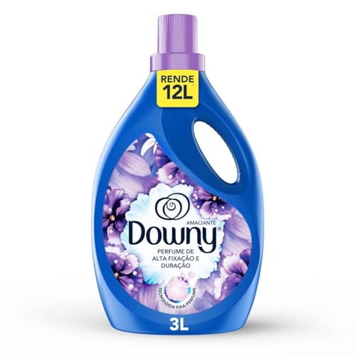 Downy Amaciante Concentrado Lirios Do Campo 3L, Rende 12L, Perfume com Notas de Lavanda e Algodão