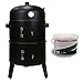 First4spares Deluxe 3 in 1 BBQ, Grill & Smoker with Built in Thermostat & Hanging Racks + Free Oak Flavour Smoking Chips