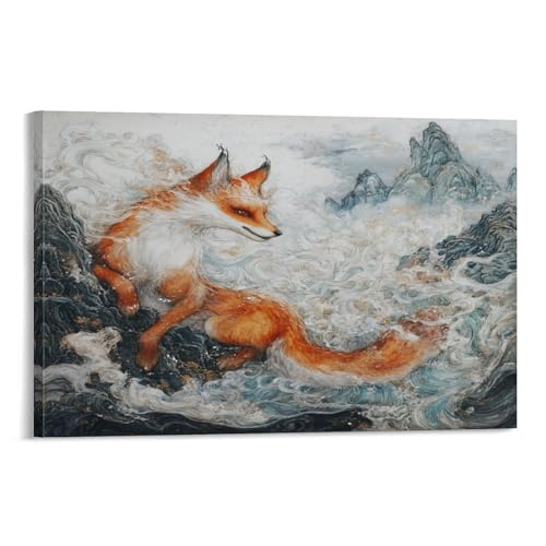 Toile de renard moderne pour chambre à coucher déco cocooning