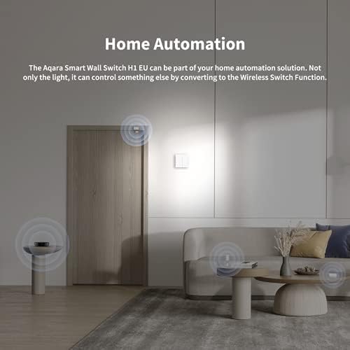 Aqara Smart Wall Switch H1 (No Neutral, Double Rocker), Requires Zigbee AQARA HUB, Remote Control Light Switch for Smart Home, Compatible with Amazon Alexa, Apple HomeKit, Google Assistant, IFTTT