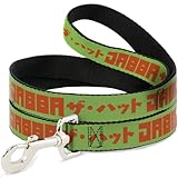 Star Wars Pet Leash, Dog Leash, Star Wars Jabba The Hutt Text and Characters Green Orange, 6 Feet Long 1.0 Inch Wide