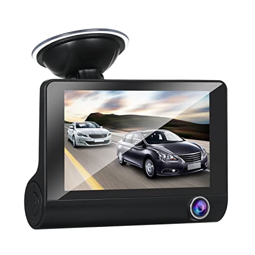 Tomshin 1080P Full Dash Cam com tela IPS de 4 polegadas frontal e traseira Dual Dash Camera Driving