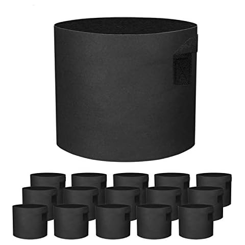 ZGPEPEXIA 15 Pack 1 Gallon Grow Bags - Black Breathable Fabric Pots Heavy Duty Aeration Fabric Pots Thickened Nonwoven Fabric Pots Plant Grow Bags with Handle Cover