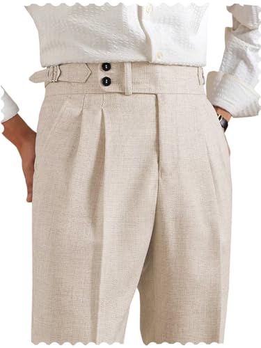 Men's Casual Linen Pants Slim Fit Lightweight Summer Beach Trousers Slacks