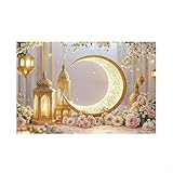 Ramadan Eid Stoff Wandbehang Dekor für Wohnzimmer, Schlafzimmer, Gebetsraum oder Gemeinschaftszentrum Dekoration (3)