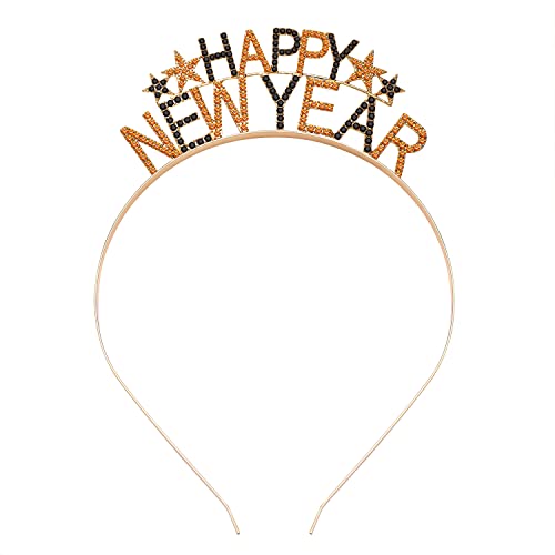 Bandeaux Happy New Year Pour Femme Avec Strass Pour RéVeillon Du Nouvel An, Fournitures De FêTe Du Nouvel An, Accessoires De Cheveux Cadeaux-image