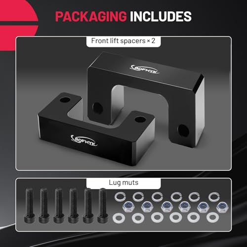 Image of BDFHYK 2.5 inch Front Leveling Lift Kit Compatible with 2007-2021 Silverado 1500 /Tahoe /Avalanche 1500 /Suburban 1500 | Yukon Sierra 1500 /Yukon XL 1500 Front Lift Spacers 2 Pack