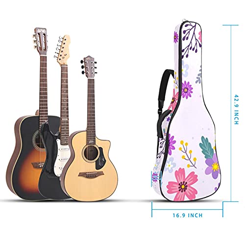 Housse guitare folk violet floral imperméable à fermeture éclair - 5