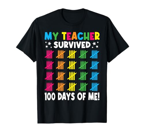 My Teacher Survived 100 Days of Me Funny 100 Days of School T-Shirt
