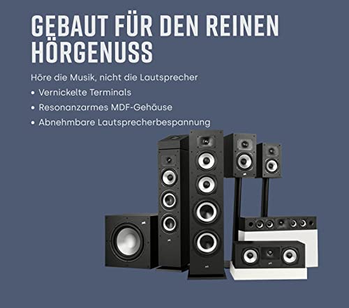 Polk Audio Monitor MXT60 kompakter Standlautsprecher, HiFi und Heimkino Lautsprecher, Hi-Res Zertifiziert, Dolby Atmos und DTS:X kompatibel (Stück), Schwarz