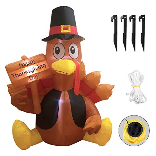 MorTime 6 FT Thanksgiving Inflatable Turkey, Blow up Lighted Turkey Decor with LED Lights for Fall Autumn Yard Party Shopping Mall Harvest Day Thanksgiving Decorations by MorTime - Image 4