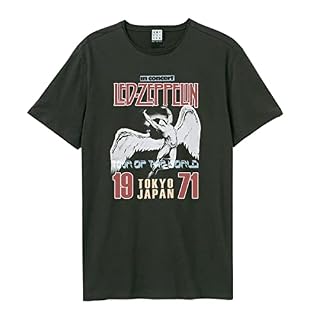 Amplified Led Zeppelin Tokyo 71 Charcoal T-shirt - Les Beatles, Paul McCartney, John Lennon, RIngo Starr, George Harrison