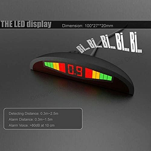 Multibao Car Auto Vehicle Reverse Backup Radar System with 4 Parking Sensors Distance Detection + LED Distance Display + Sound Warning - Image 4