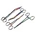 SARCO PREMIUM GERMAN STAINLESS LISTER BANDAGE SCISSORS 7.25" + 5.5" HEMOSTAT FORCEPS STRAIGHT + CURVED 5.5" MULTI COLOR RAINBOW COLOR STAINLESS STEEL -A+QUALITY GUARANTEED ( SET OF 4 )