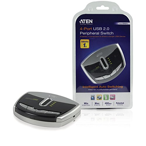 Aten US421A USB 2.0 Sharing Switch, 4-Fach Silber/schwarz