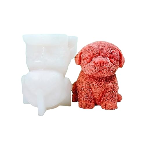 Moule bougie chien en silicone 3D pour création de bougies artisanales et savons