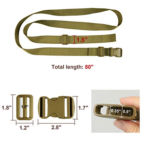 Image of MAGARROW 65 inch 1.5 inch Utility Straps with Buckle Adjustable, 4-Pack (Tan (4-PCS))