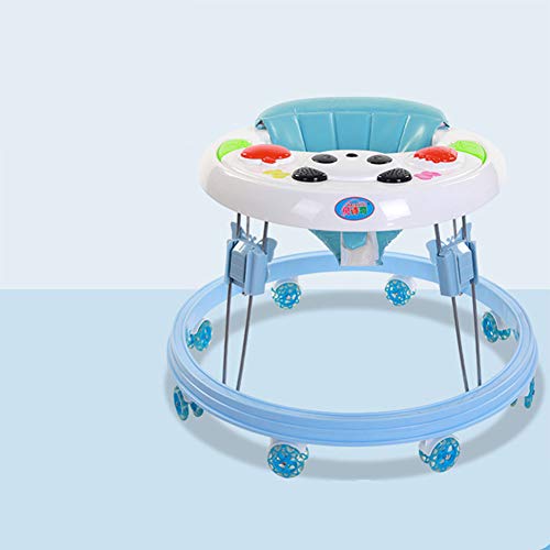 Säuglinge und Kinder Rollator 6/7-18 Monate können Multifunktionsdruck Anti-Rollschiebe männlichen Baby Wanderer nehmen,Blau