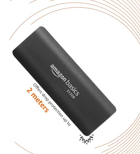 Image of amazon basics 512 GB Portable SSD | Type C Compatible NVMe Drive | Upto 950 MB /s | PC, Mac and Smartphone Compatible