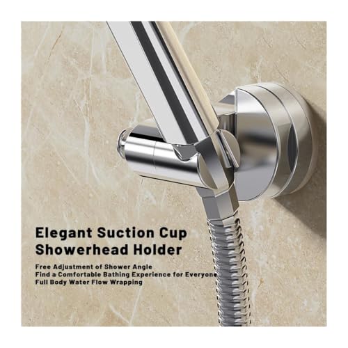 Support de douche à ventouse 360 orientable et adhésif sans perçage