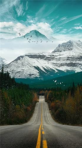 Kit diamant peinture 5D montagne enneigée 50x100 cm grand format mosaïque