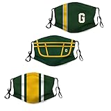 Men Women's 3PC Football face mask with 6 Filters Washable Face Mask with Adjustable EarLoops Sport...