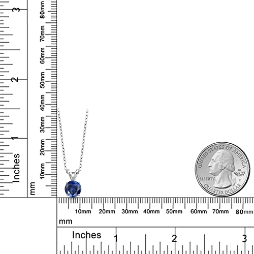Gem Stone King 7MM Round Gemstone Birthstone Solitaire Pendant Necklace For Women | 925 Sterling Silver | With 18 Inches Silver Chain | Fine Jewelry Gift for Her Mom Women Wife by Gem Stone King - Used condition - Image 2